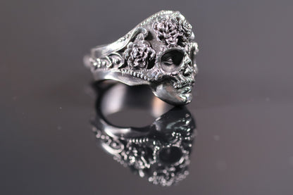 Flowering Skull Mask Ring