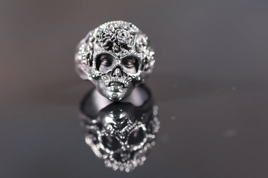 Flowering Skull Mask Ring