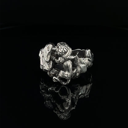 Sterling Silver Lion on the Rocks